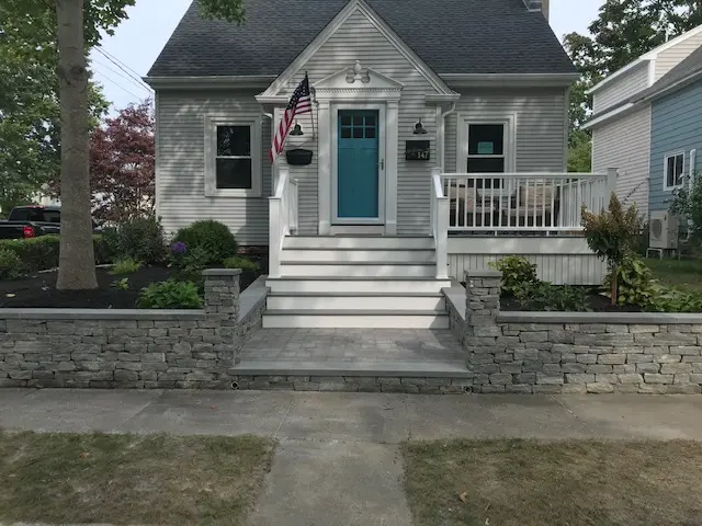 Stunning stamped concrete patio after transformation